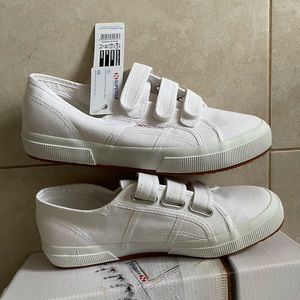 Brand new white Superga sneakers.
